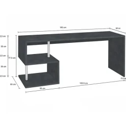 Scrivania ufficio 180x60cm antracite ErgoDesk