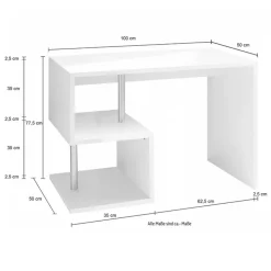 Scrivania ufficio 100x50cm bianco lucido ErgoDesk
