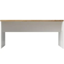Scrivania ufficio 160x75cm bianco lucido rovere chiaro Opera