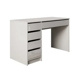 Scrivania ufficio 120x55cm 5 cassetti bianco lucido Blackpool