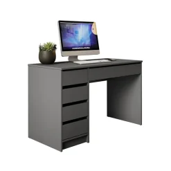 Scrivania ufficio 120x55cm 5 cassetti antracite Blackpool