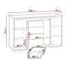 Scrivania ufficio 130x51cm 6 cassetti bianco Salford