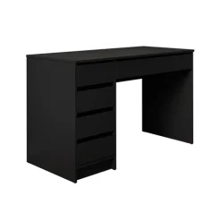 Scrivania ufficio 120x55cm 5 cassetti nero Blackpool