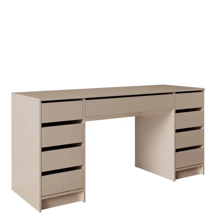 Scrivania ufficio 154x55cm 9 cassetti beige cashmere Blackpool