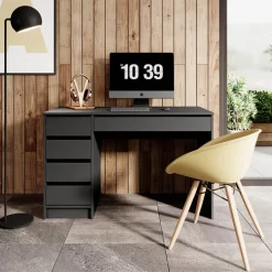 Scrivania ufficio 120x55cm con cassetti grigia Lorella