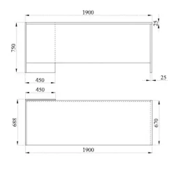 Scrivania ufficio 190x69cm moderna rovere Time X