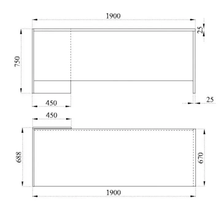 Scrivania ufficio 190x69cm moderna rovere Time X