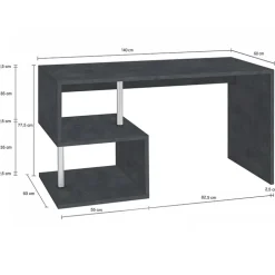 Scrivania ufficio 140x60cm nero opaco ErgoDesk