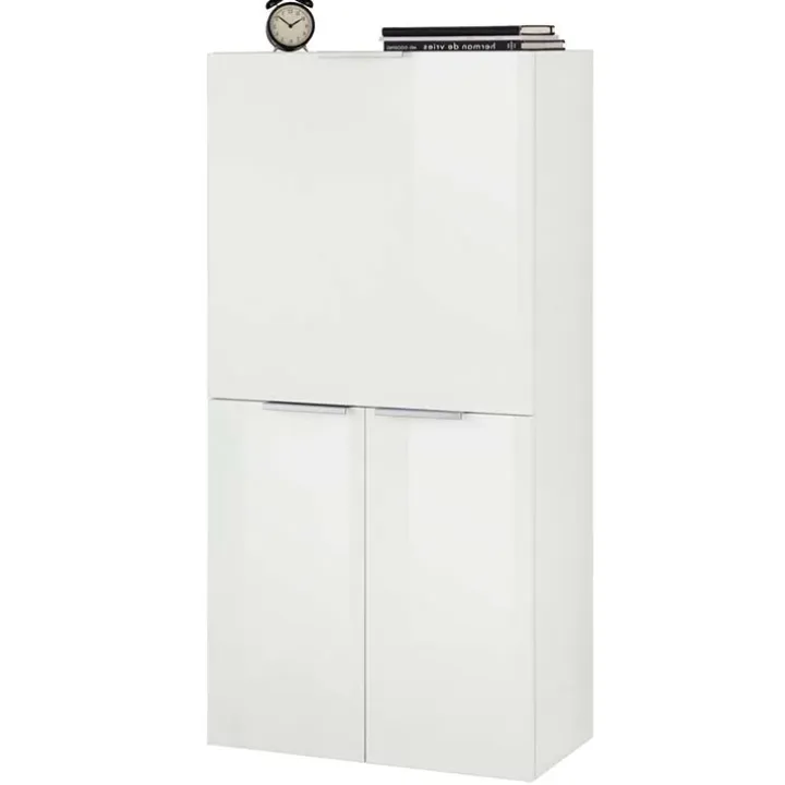 Scrivania 70x35cm a scomparsa salvaspazio bianco lucido Pinko