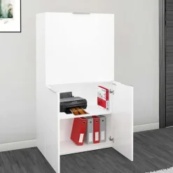 Scrivania 70x35cm a scomparsa salvaspazio bianco lucido Pinko