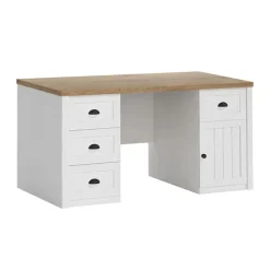 Scrivania 160x76cm 4 cassetti bianco frassinato rovere Provenza
