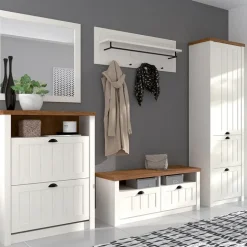 Scrivania 160x76cm 4 cassetti bianco frassinato rovere Provenza