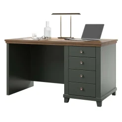 Scrivania 140x70cm 4 cassetti laterali verde quercia Texel