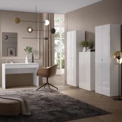Scrivania 110x50cm 1 cassetto bianco lucido Jobby