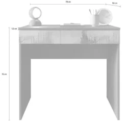 Scrivania 78x50cm 1 cassetto bianco lucido Jobby