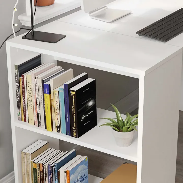 Scrivania 120x60cm con 2 vani a vista bianco opaco Porto