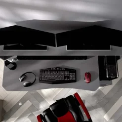Scrivania 154x69cm gaming salvaspazio moderna grafite Seneca