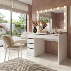 Scrivania 120x55cm moderna bianco opaco Eliana Gihome®