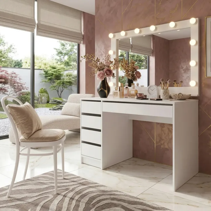 Scrivania 120x55cm moderna bianco opaco Eliana Gihome®