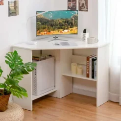 Scrivania 80x80cm ufficio angolare salvaspazio bianco Norman