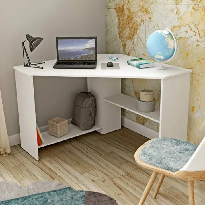 Scrivania 80x80cm ufficio angolare salvaspazio bianco Norman