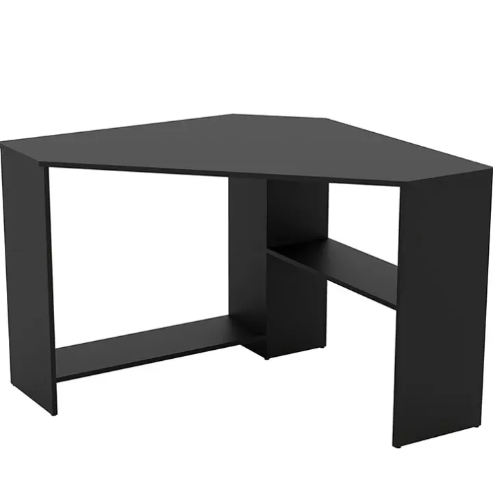 Scrivania 80x80cm ufficio angolare salvaspazio nero Norman