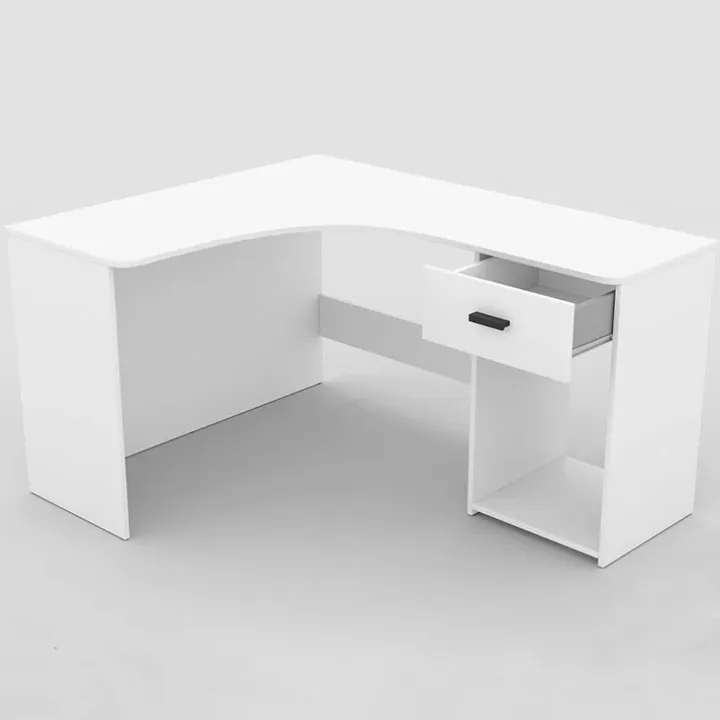 Scrivania 155x125cm ufficio angolare salvaspazio bianco William