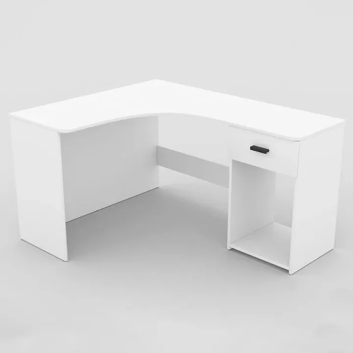 Scrivania 155x125cm ufficio angolare salvaspazio bianco William