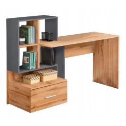 Scrivania 149x50cm ufficio moderna rovere antracite Jade Gihome®