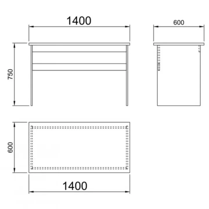Scrivania 140x60cm ufficio moderna rovere antracite lucido Time Q