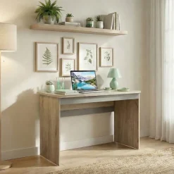 Scrivania 120x60cm ufficio moderna rovere antracite lucido Time N