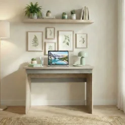 Scrivania 120x60cm ufficio moderna rovere antracite lucido Time N