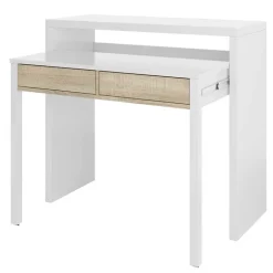 Scrivania 99x66cm ufficio moderna bianco opaco rovere Adam Gihome®