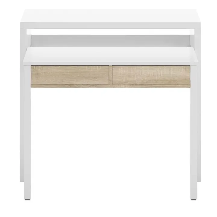 Scrivania 99x66cm ufficio moderna bianco opaco rovere Adam Gihome®