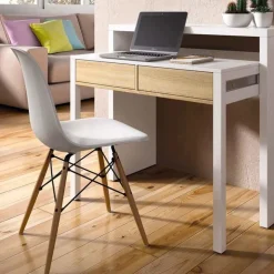Scrivania 99x66cm ufficio moderna bianco opaco rovere Adam Gihome®