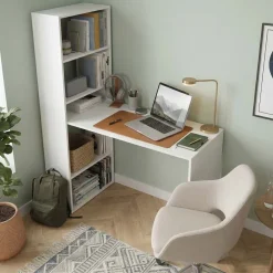 Scrivania 120x53cm ufficio salvaspazio moderna bianco opaco Jolie