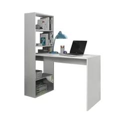 Scrivania 120x53cm ufficio salvaspazio moderna bianco opaco Jolie