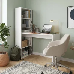 Scrivania 120x53cm ufficio salvaspazio moderna bianco opaco Jolie