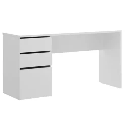 Scrivania 139x60cm ufficio salvaspazio moderna bianco Virgil