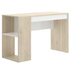 Scrivania 115x50cm ufficio salvaspazio rovere bianco opaco Tiger