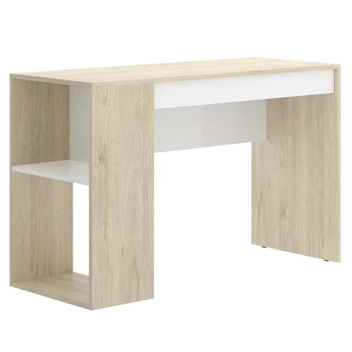 Scrivania 115x50cm ufficio salvaspazio rovere bianco opaco Tiger