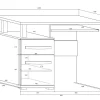 Scrivania 100x53cm ufficio salvaspazio bianco opaco e nero lucido Rosy
