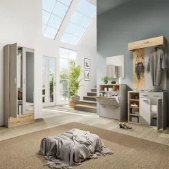 Set mobili ingresso 240x201h cm rovere naturale beige satinato Kenya