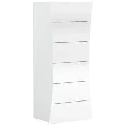 Settimino 50x122h cm 6 cassetti moderno bianco lucido Neve