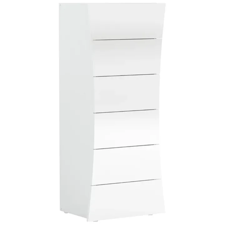 Settimino 50x122h cm 6 cassetti moderno bianco lucido Neve