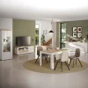 Tavolo allungabile 137/185cm bianco lucido rovere chiaro Istria
