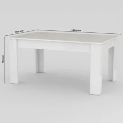 Tavolo allungabile 160-210cm bianco lucido Zenzero