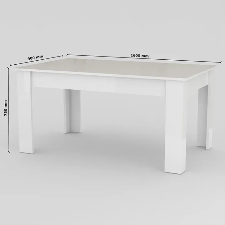 Tavolo allungabile 160-210cm bianco lucido Zenzero