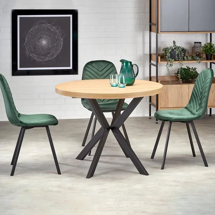 Tavolo allungabile 100/250cm da pranzo rovere dorato nero Agri