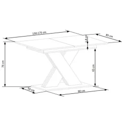 Tavolo allungabile 130/175cm da pranzo moderno rovere nero Brenta